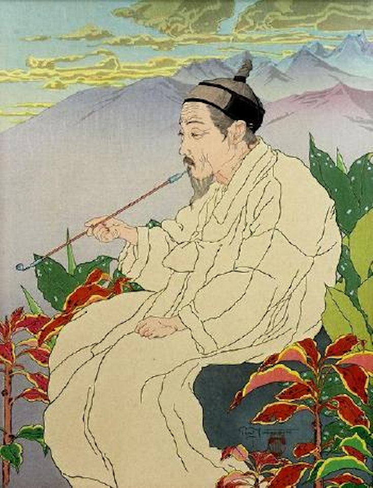 Hokkar-Zan, Seoul, Coree ,
1937 by Paul Jacoulet
