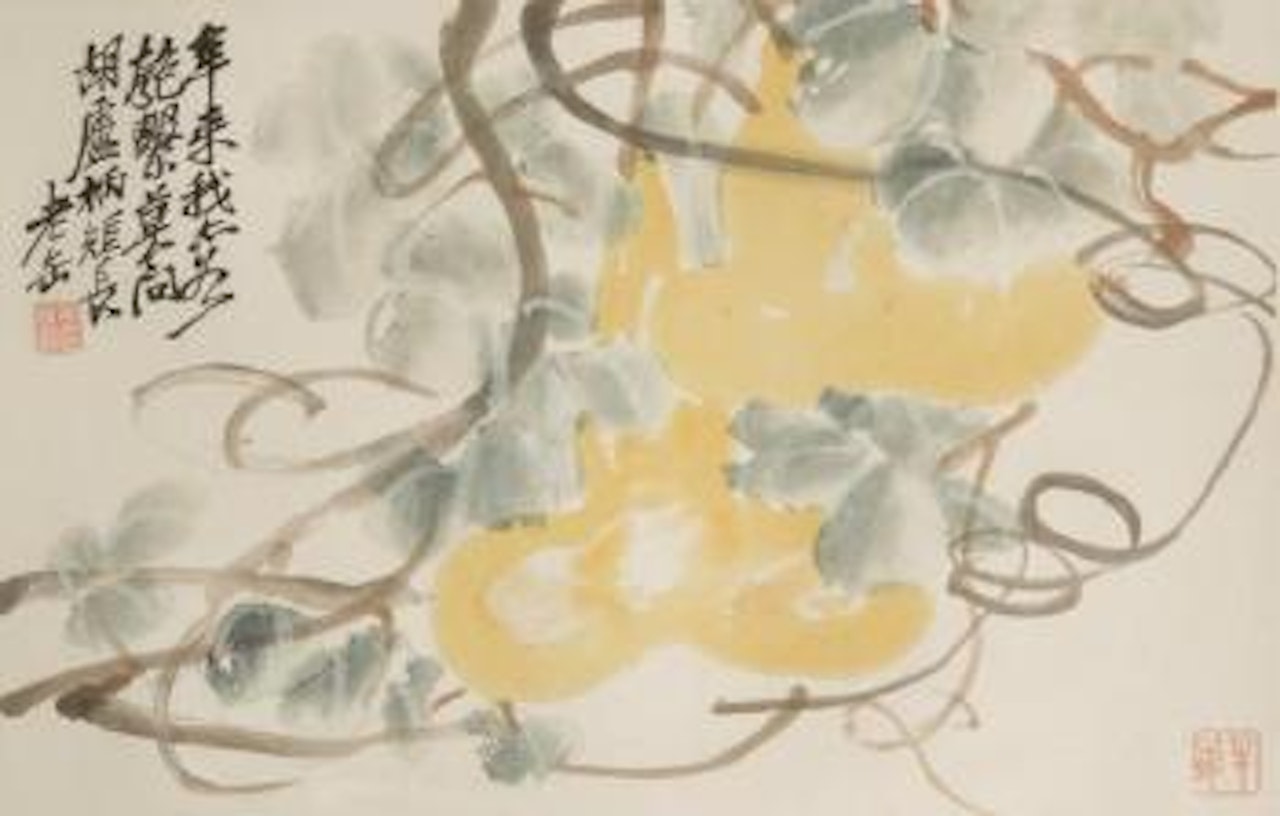 Hanging gourds , by Wu Changshuo