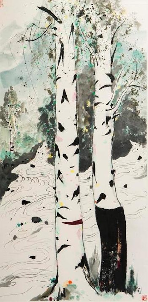 White birches on Mt. Changbai , by Wu Guanzhong