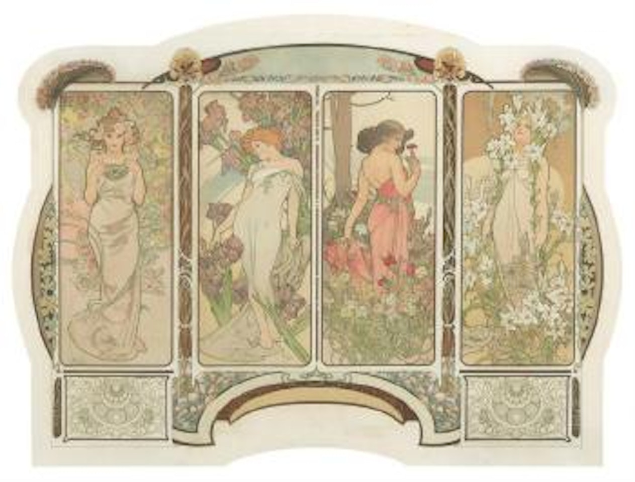 The Flowers ,
1900 by Alphonse Mucha