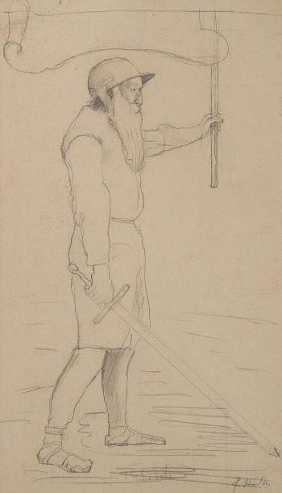 Soldat à l'épée et au drapeau , by Ferdinand Hodler