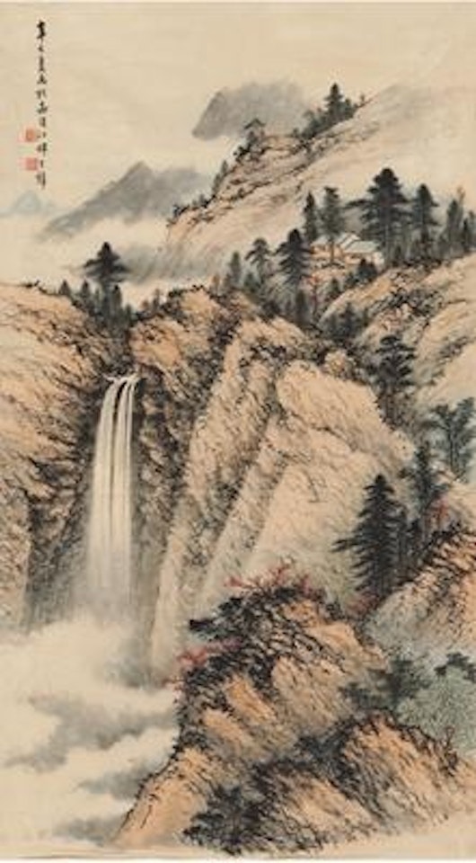Waterfall from misty mountain ,
1941 by Huang Junbi