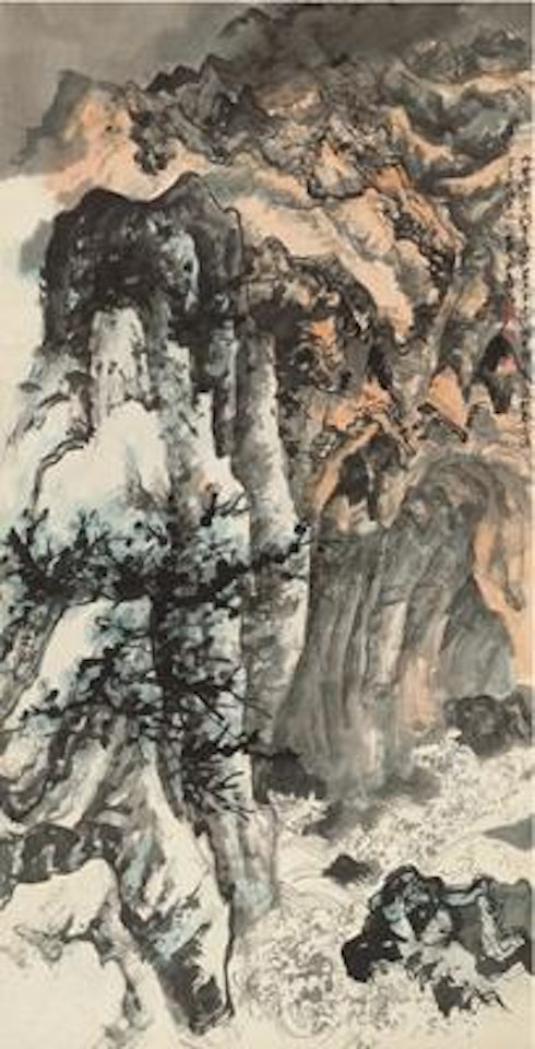 Chaoyindong cave of Putuo mountain ,
1962 by Zhang Daqian