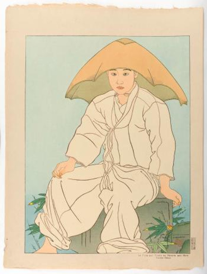 Le fils qui vient de perdre son pere, Coree-Seoul (The son who mourns his father) , by Paul Jacoulet