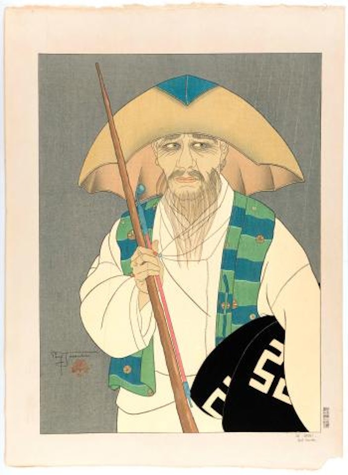 Le banni, Sud Coree (The exile) , by Paul Jacoulet