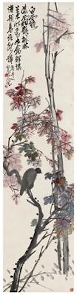 Bird in maple tree ,
1930 by Wang Zhen