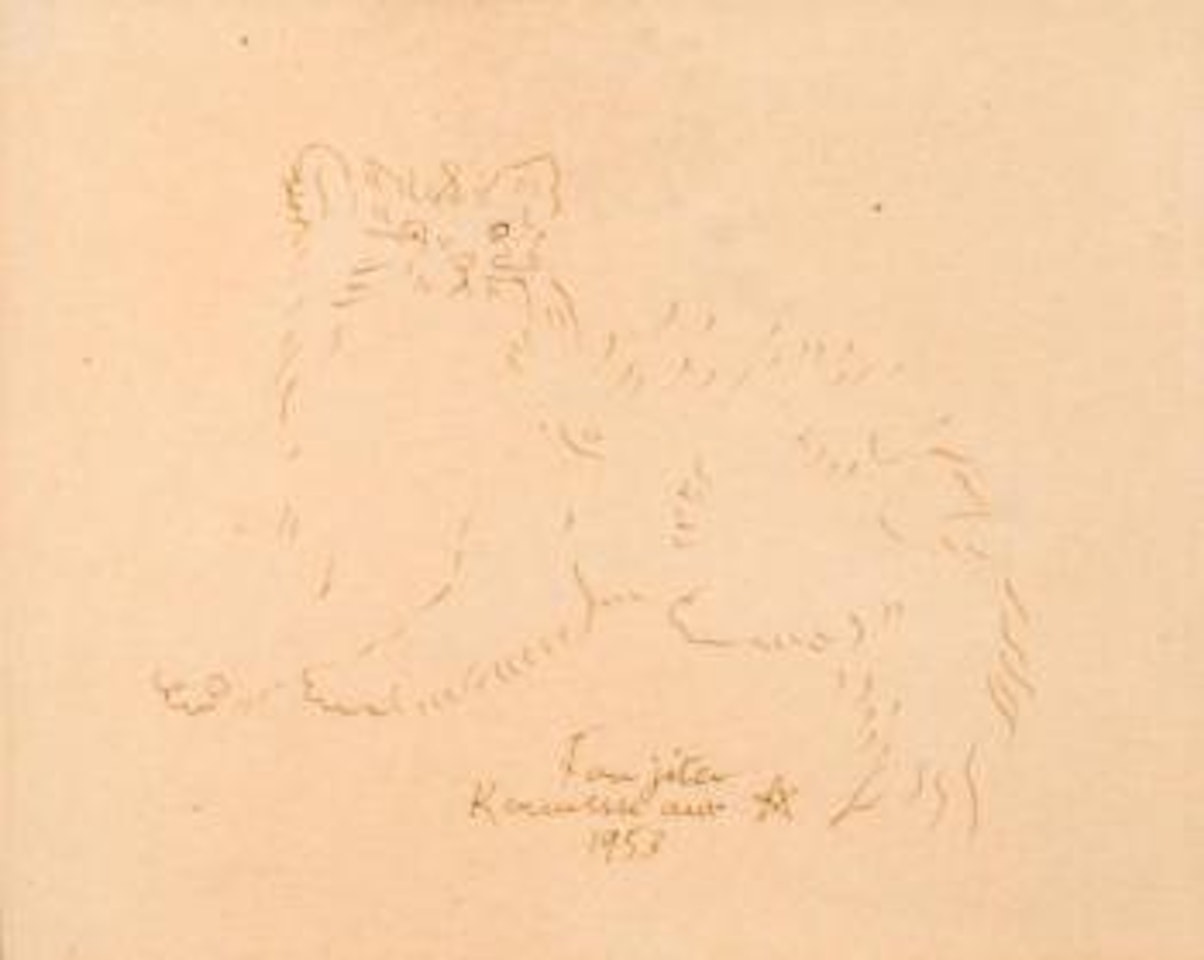 Chat couché ,
1953 by Leonard Tsuguharu Foujita