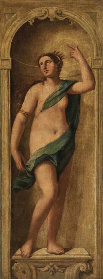 Weibliche allegorische Figur in einer Nische , by Venetian School