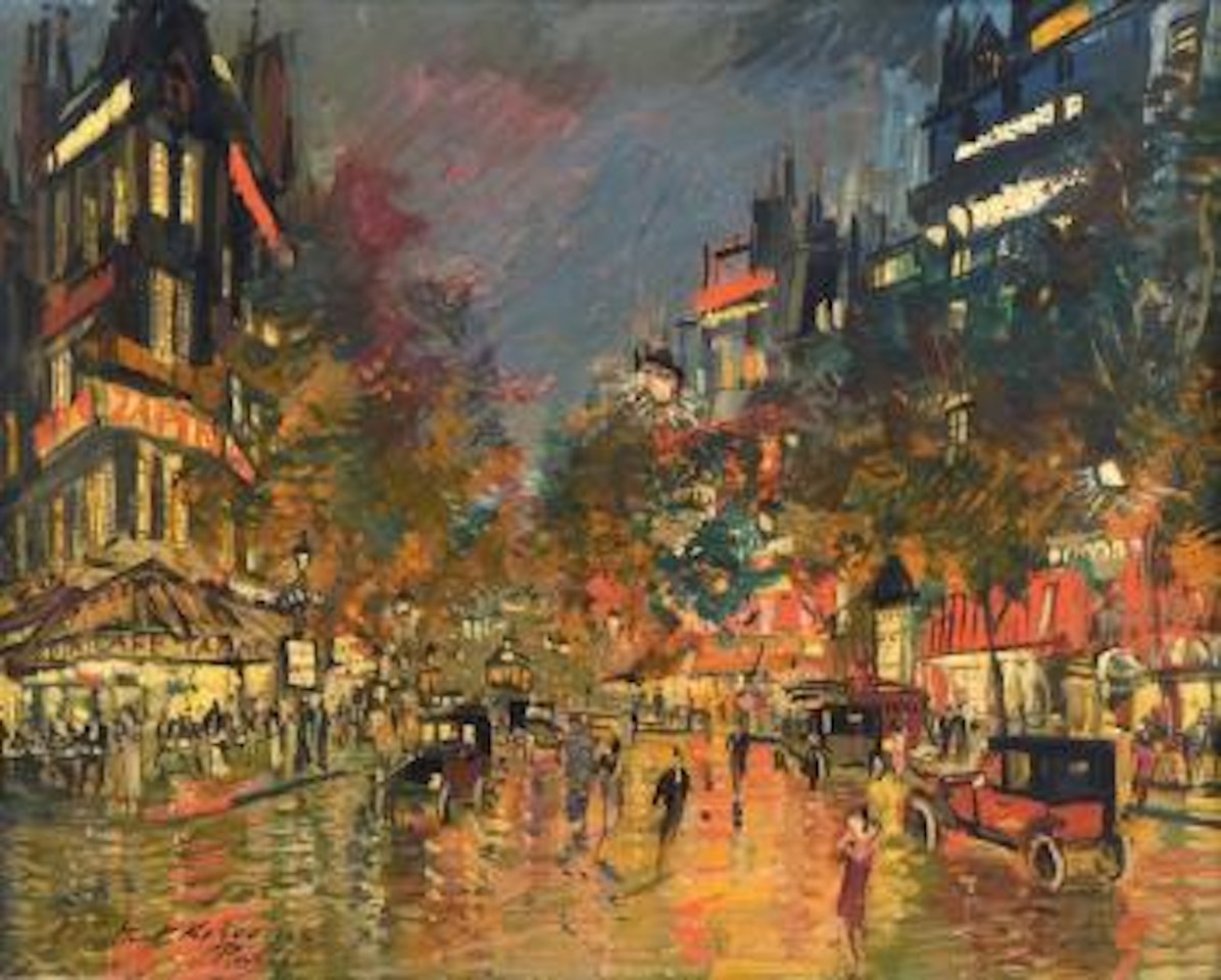 Rues parisiennes au crépuscule ,
1932 by Konstantin Alekseevich Korovin