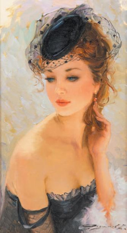 Femme à la voilette , by Constantin Razoumov