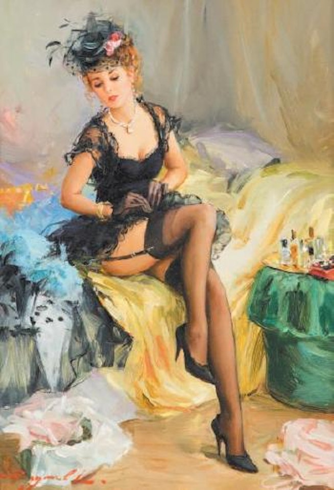 Femme aux portes jarretelles , by Constantin Razoumov