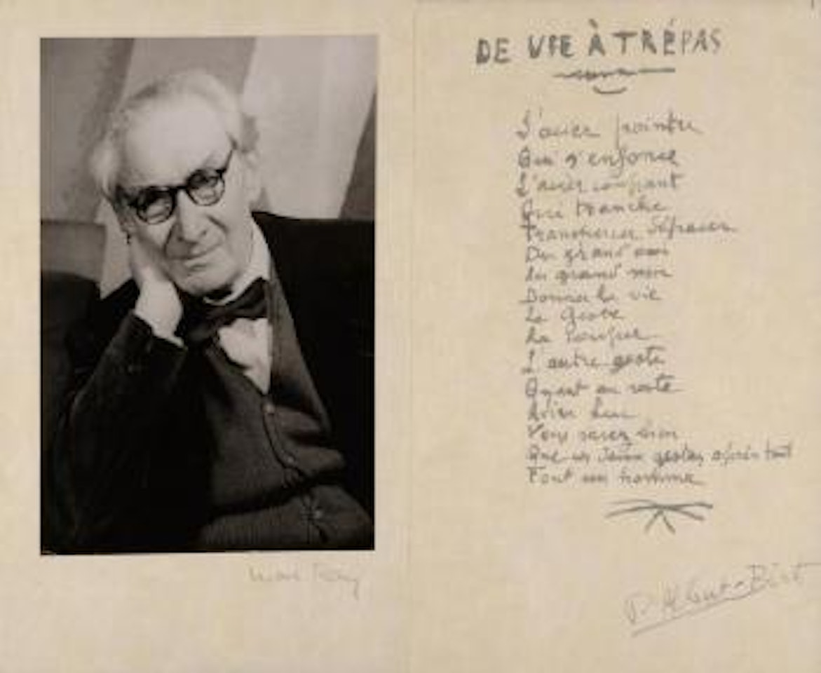 Invitation pour la sortie du livre par Jean Follain sur Pierre Albert-Birot ,
1967 by Man Ray