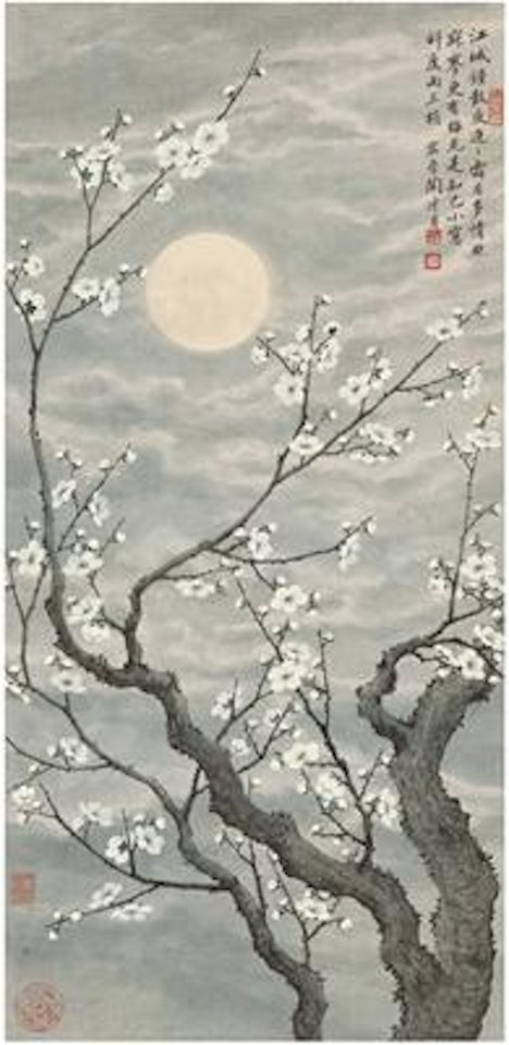 Plum blossom in the moonlight , by Lengyue Tao