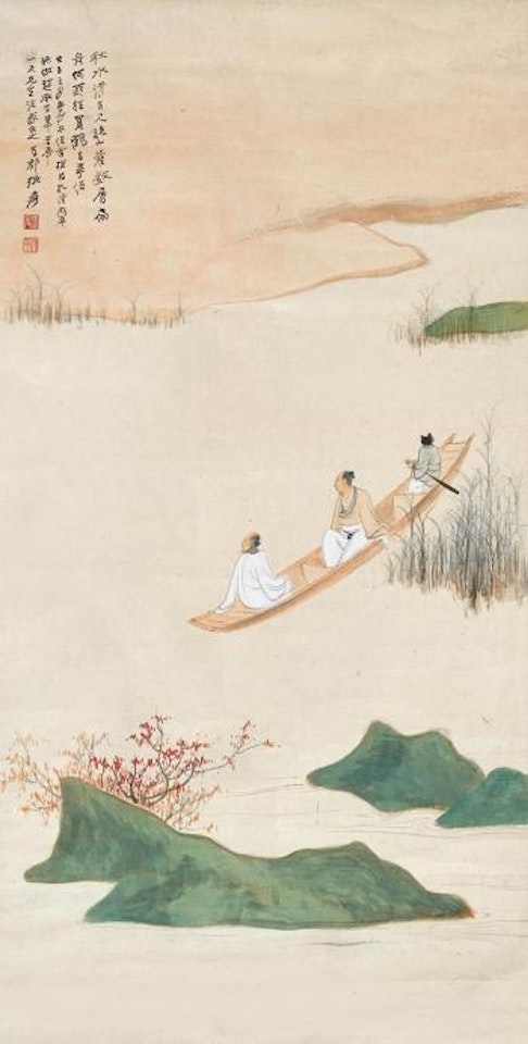 Rafting on the autumn river ,
1942 by Zhang Daqian