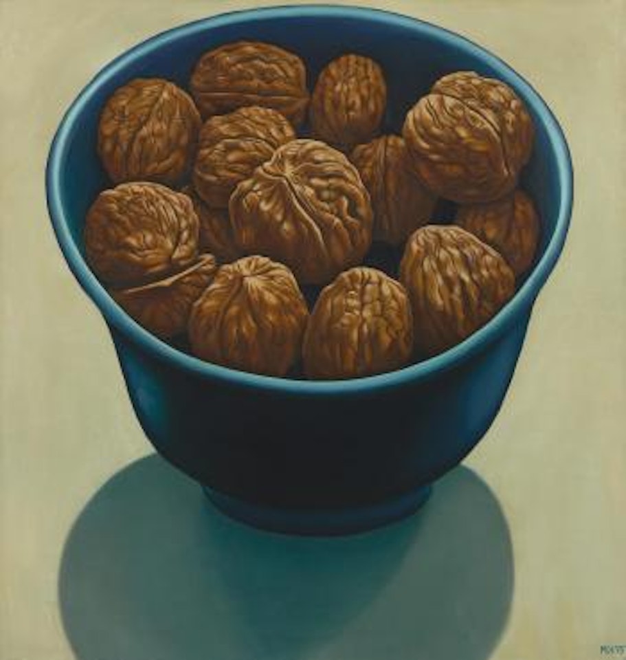 Walnuts in blue bowl ,
1975 by Michael Smither