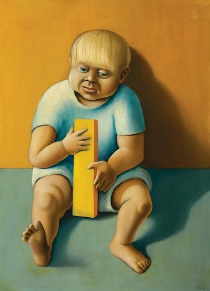 Thomas with coloured block ,
1973 by Michael Smither