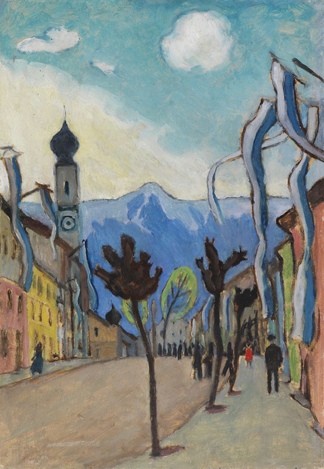 Murnau, Hauptstrasse am Sonntag im Mai by Gabriele Münter