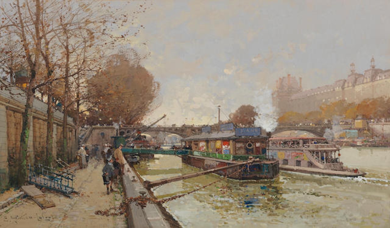 Le Quai de la Seine by Eugene Galien-Laloue