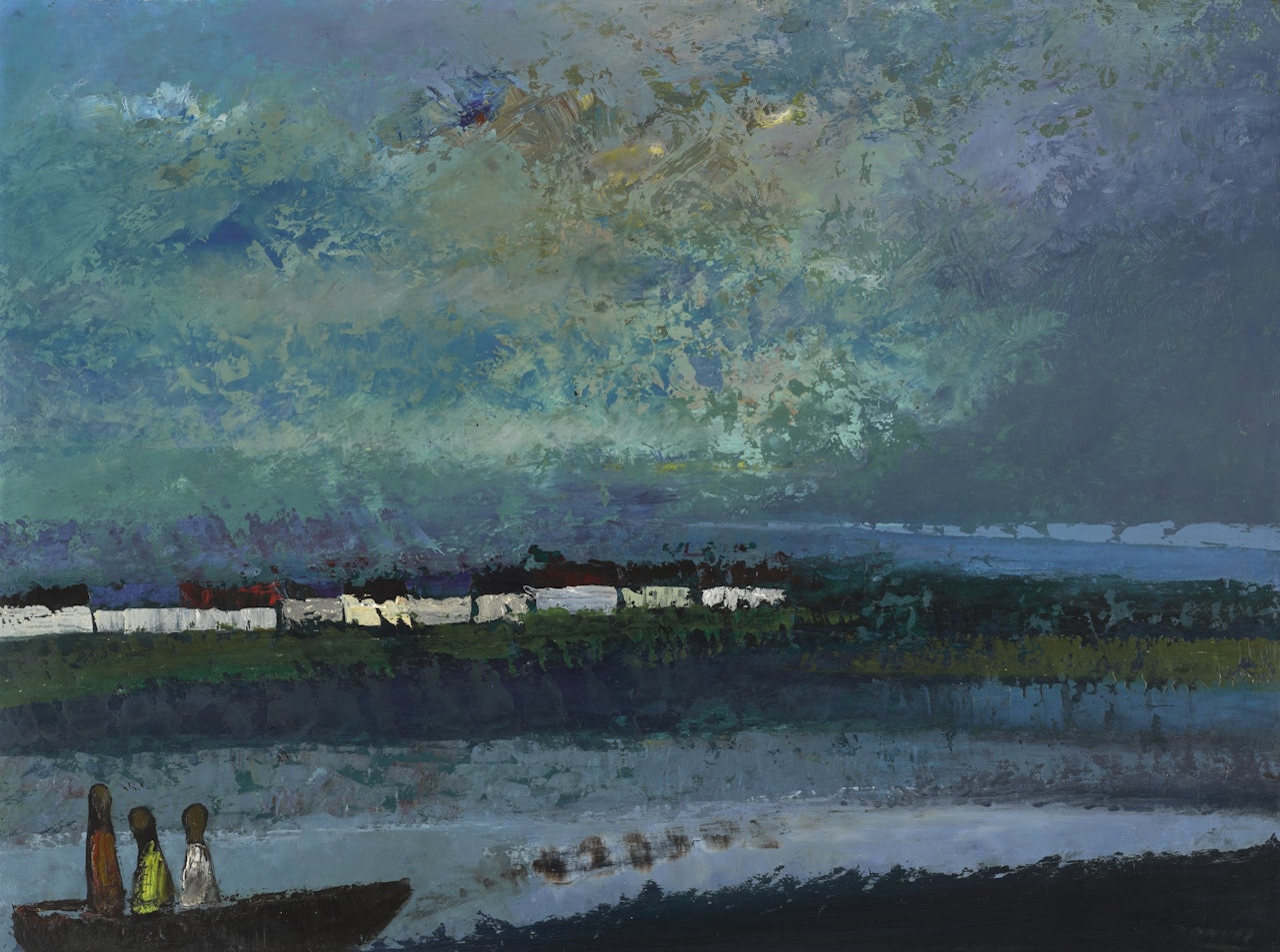 THREE FIGURES IN A BOAT by Daniel O'Neill