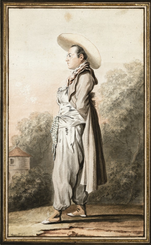 PORTRAIT OF A YOUNG MAN IN A COSTUME by Louis Carrogis Carmontelle