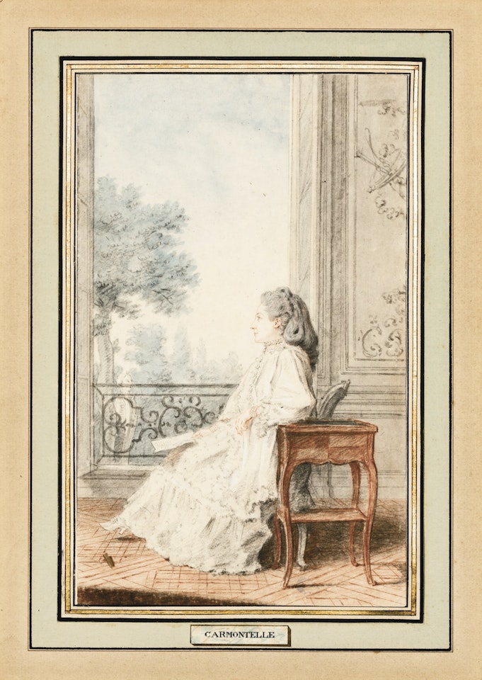 PORTRAIT D'ELIZABETH DE LA BORDE, COMTESSE D'ANGIVILLIER by Louis Carrogis Carmontelle