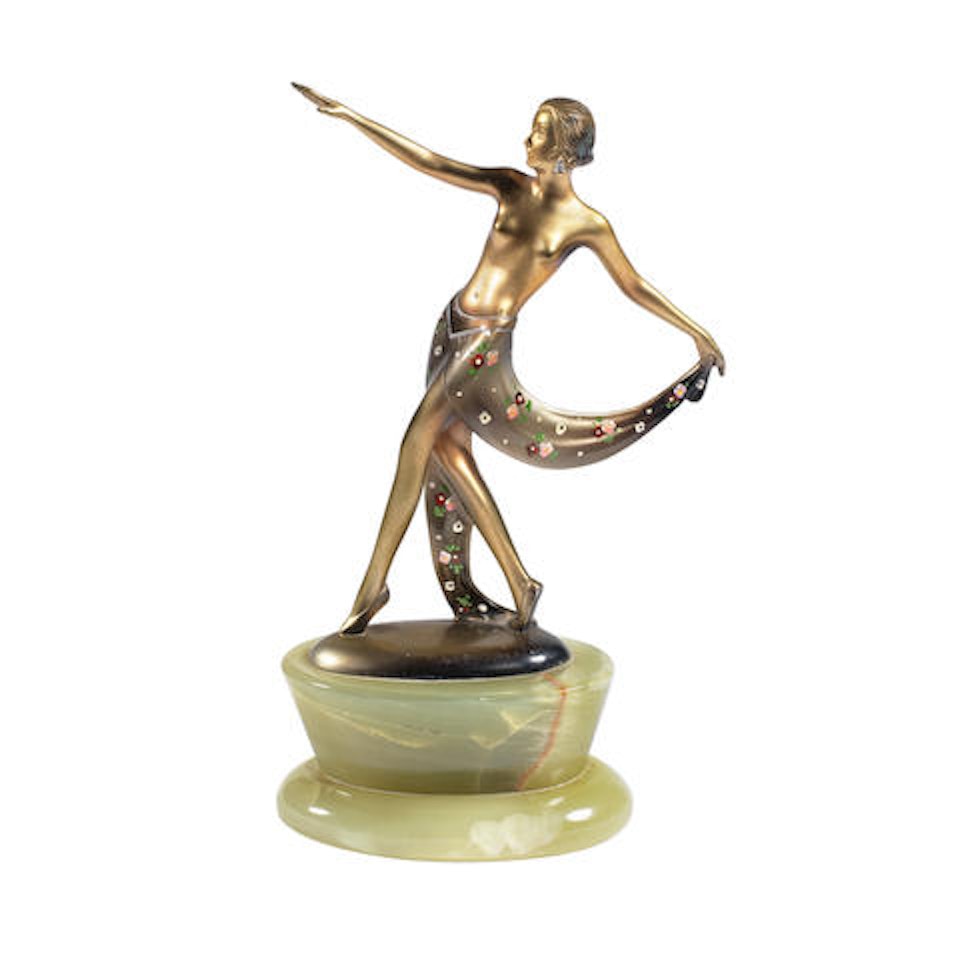 Gilded and Enamelled Bronze by Josef Lorenzl