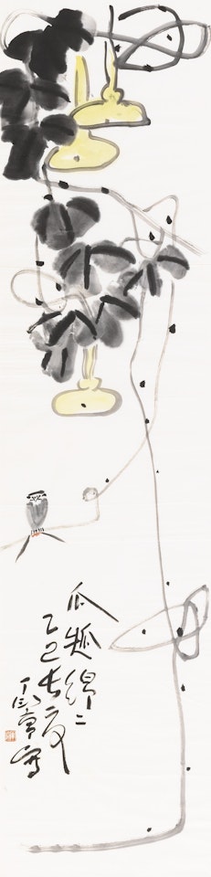 SPARROW AND YELLOW GOURDS by Ding Yanyong