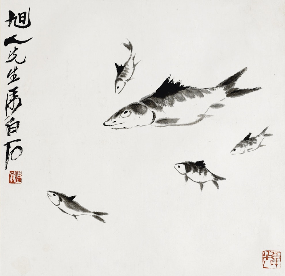 FIVE FISH by Qi Baishi