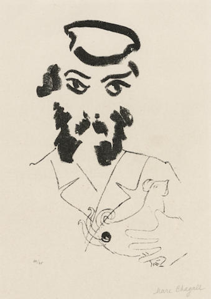 Man with Hen by Marc Chagall