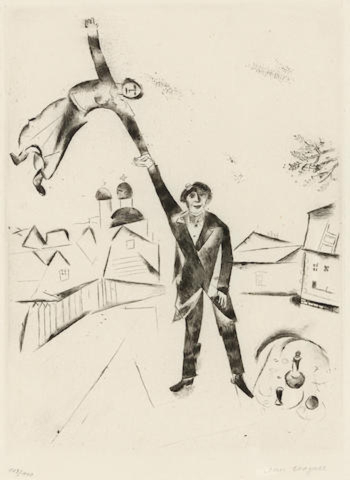 Der Spaziergang I, pl. 26, from Mein Leben by Marc Chagall
