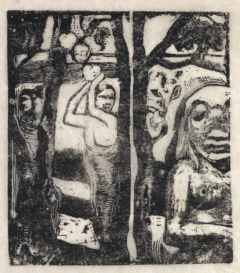 Femme Cueillant Des Fruits Et Oviri by After Paul Gauguin