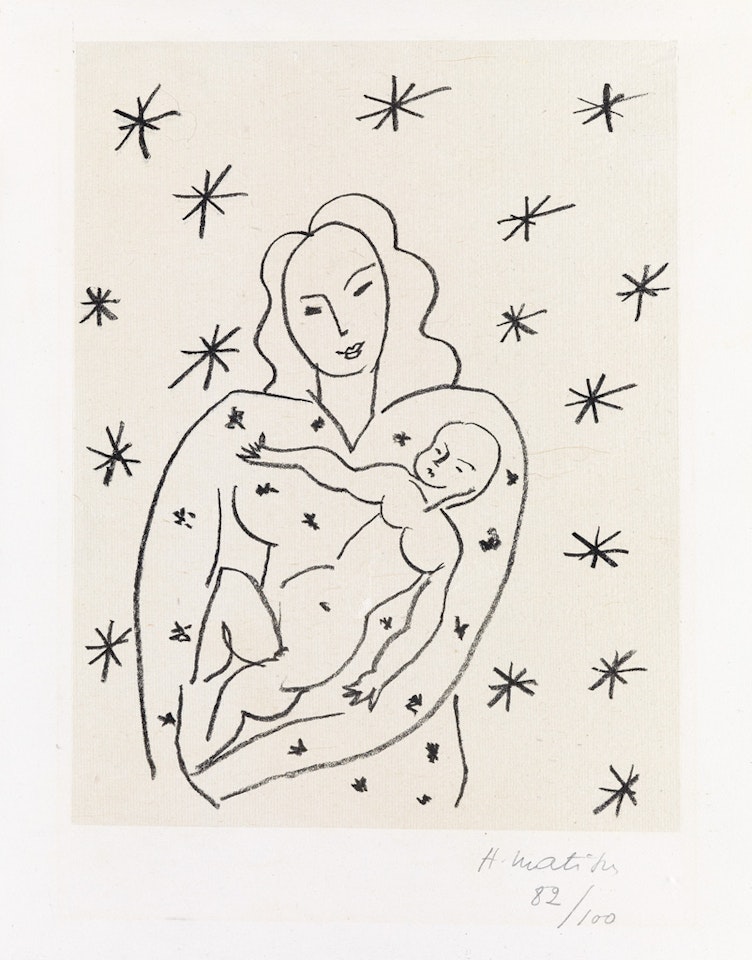 Vierge Et Enfant Sur Fond Étoilé by Henri Matisse