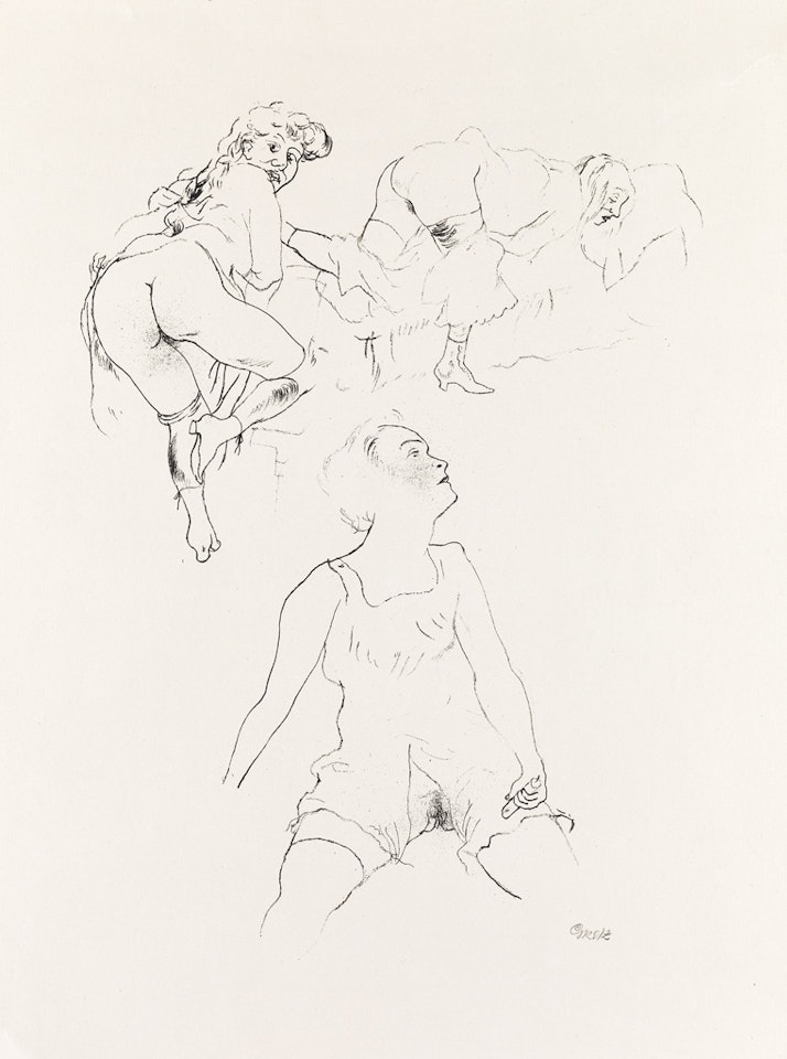 Allein* Félicien Rops gewidmet by George Grosz