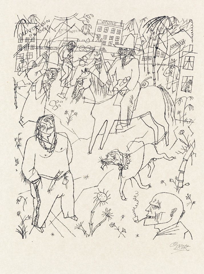 Texasbild Für Meinen Freund Chingachgook by George Grosz