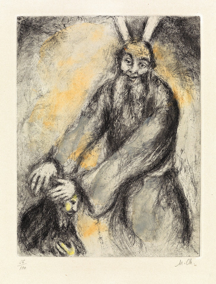 Bénédiction De Moïse Sur Josué by Marc Chagall