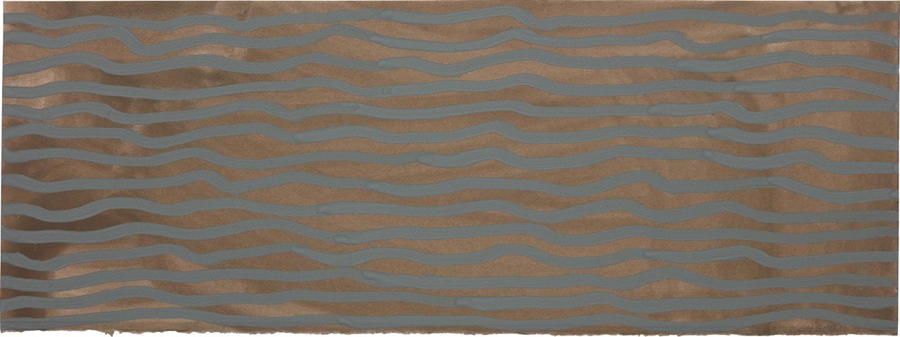 Wavy Brushstrokes (brown and blue) by Sol LeWitt