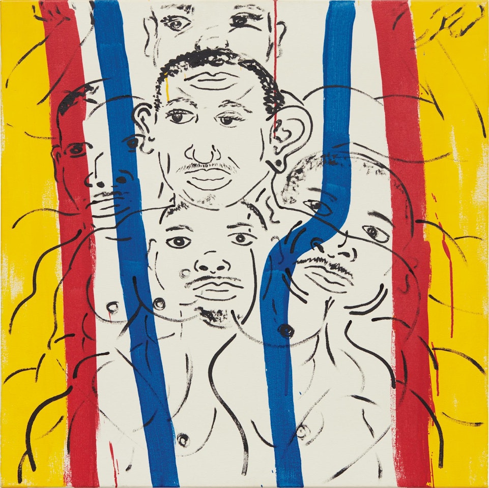 Red-Yellow-Blue #16 (Portrait of Adolpho) by Keith Haring