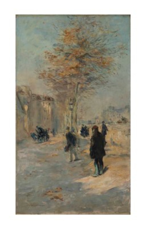 Une rue animée à l'automne by Jean Francois Raffaelli