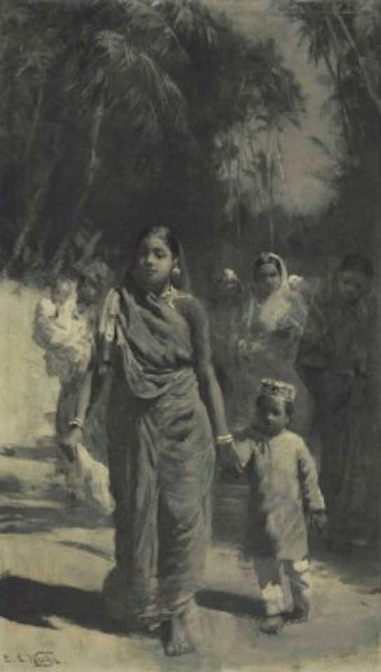 Bombay Women and Children out for a Holiday by Edwin Lord Weeks