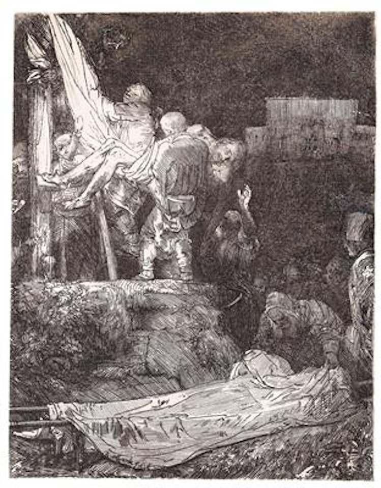 The Descent from the Cross by torchlight by Attributed to Rembrandt Harmensz van Rijn