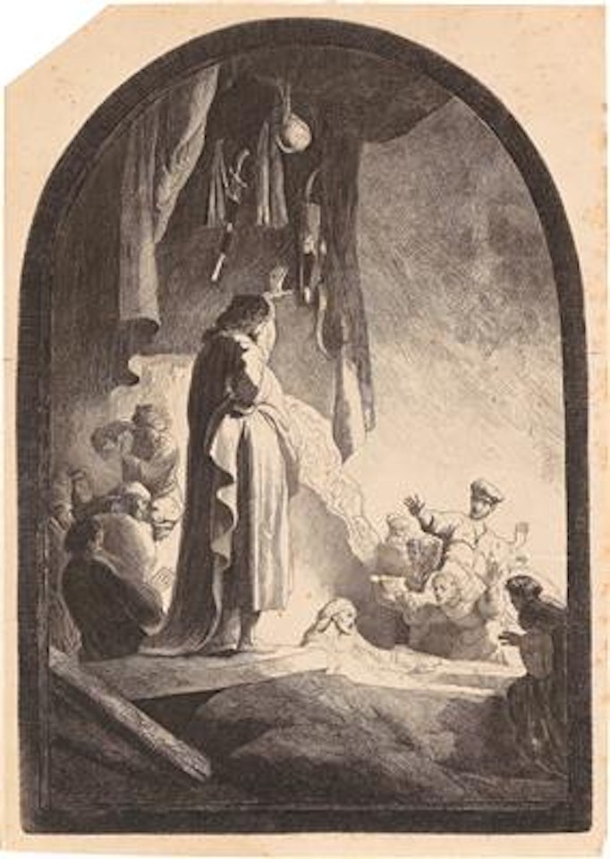 The Raising of Lazarus (large plate) by Attributed to Rembrandt Harmensz van Rijn