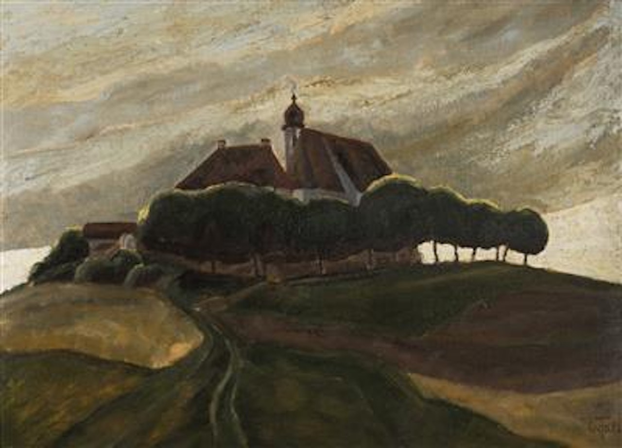 A Landscape with a Church by German School