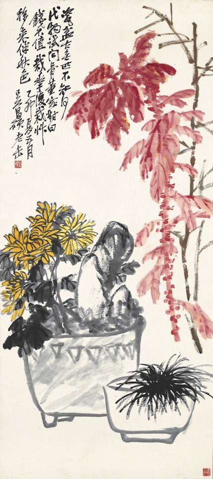 AUTUMN FOLIAGE AND BLOSSOMS by Wu Changshuo