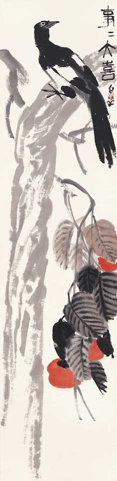 MAGPIE ON PERSIMMON TREE by Qi Baishi