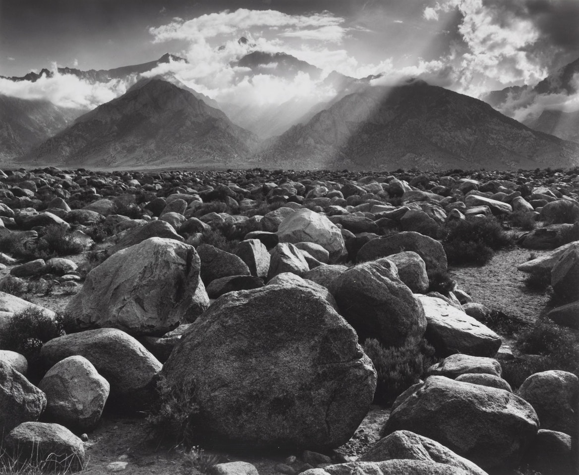 MOUNT WILLIAMSON, THE SIERRA NEVADA FROM MANZANAR, CALIFORNIA' by Ansel Adams