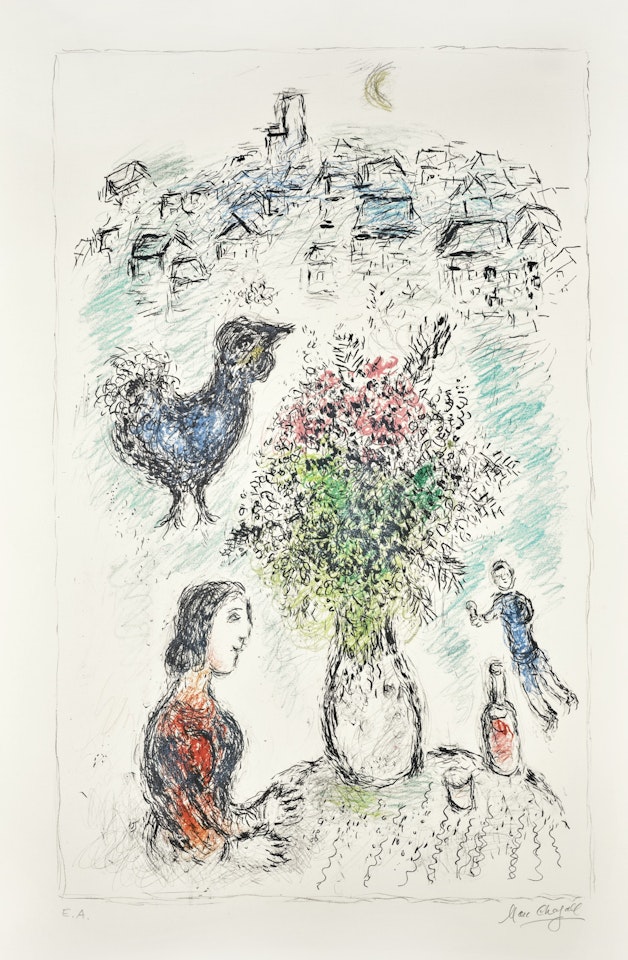 LE BOUQUET ROSE by Marc Chagall