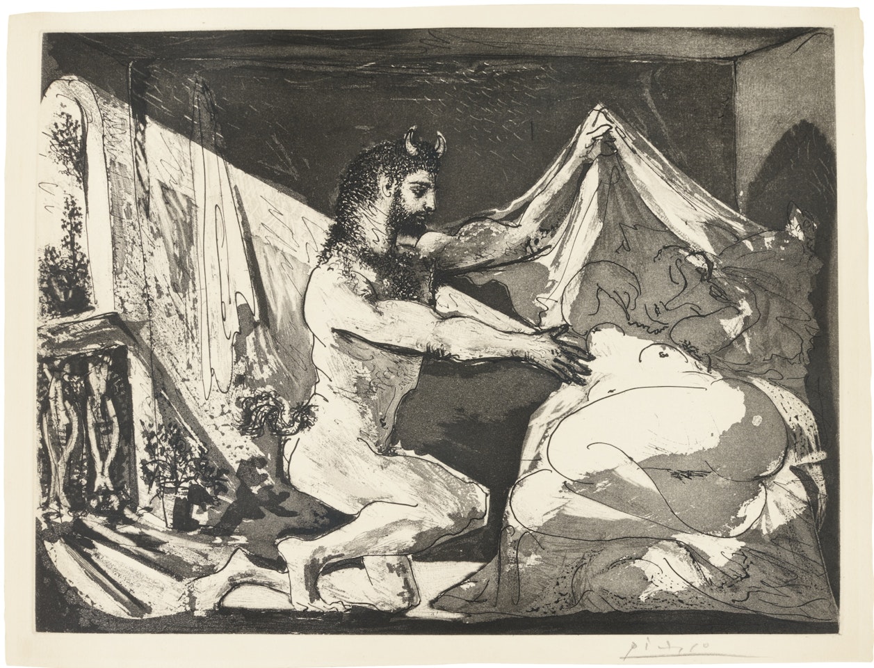 FAUNE DÉVOILANT UNE FEMME by Pablo Picasso