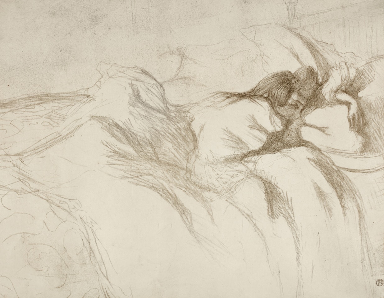 FEMME COUCHEE - REVEIL by Henri de Toulouse-Lautrec