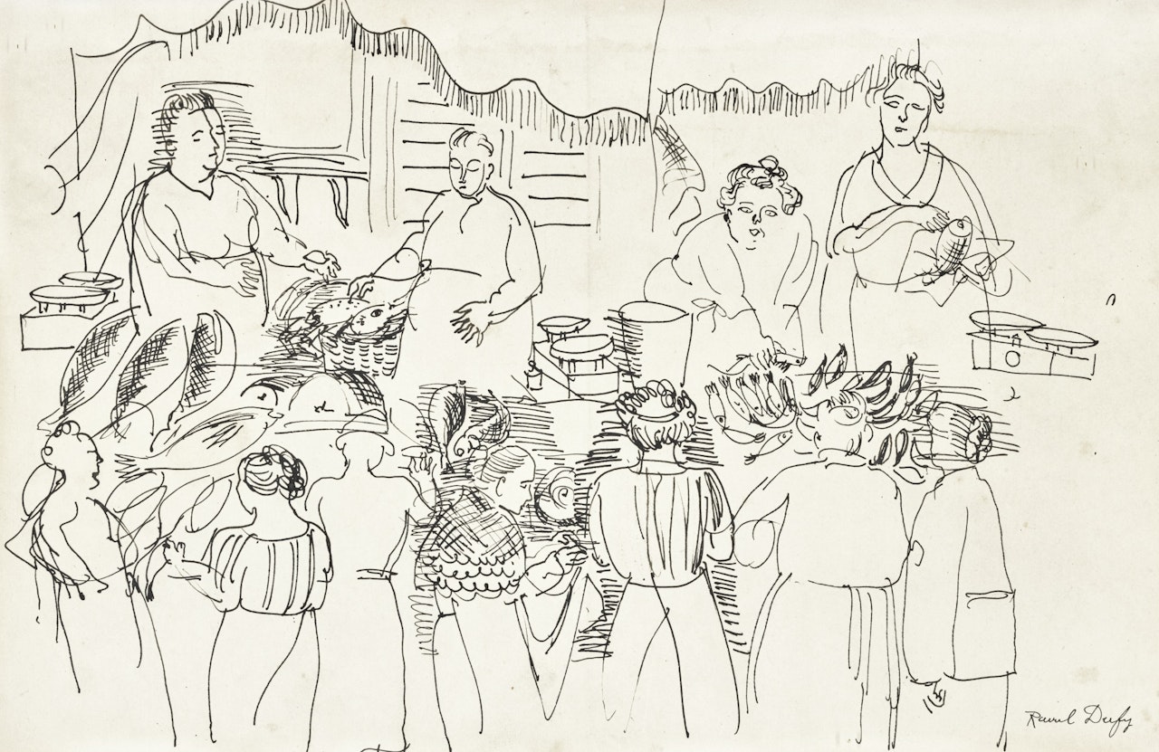 LE MARCHÉ AUX POISSONS À MARSEILLE by Raoul Dufy