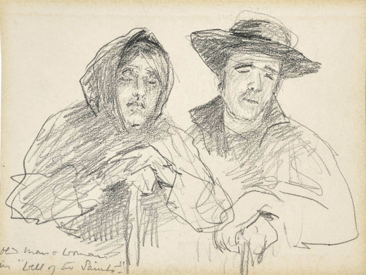 OLD MAN AND WOMAN IN "WELL OF THE SAINTS" by John Butler Yeats